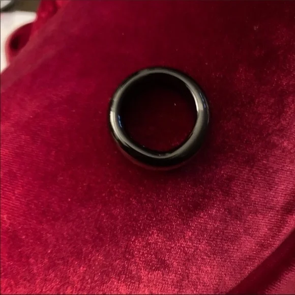 🎲TRADED🎲BLACK AGATE ring, unisex band - Picture 17 of 17
